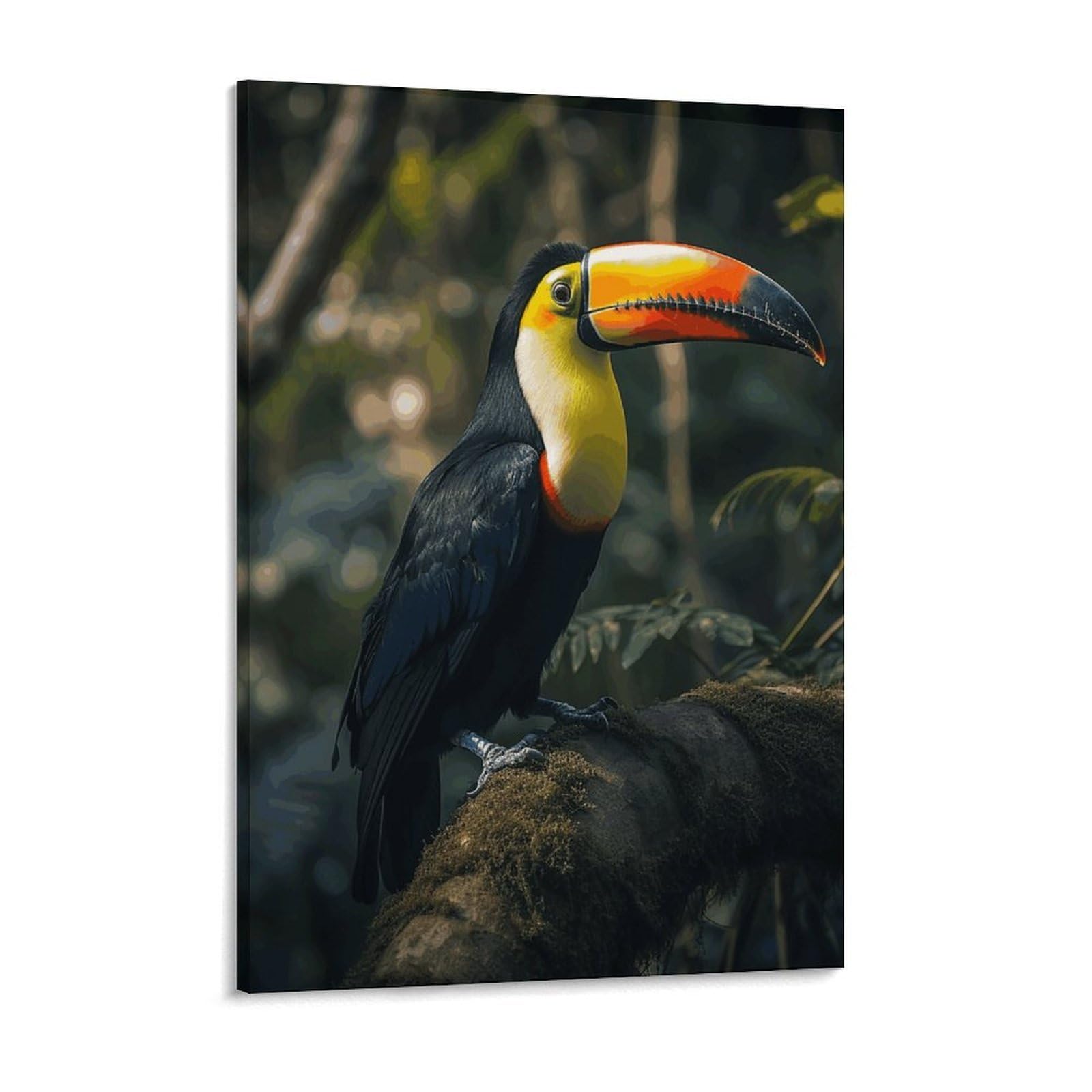 Colorful Toucan Canvas Wall Art for Bedroom 18x24inch Canvas Prints Artwork for Walls Modern Picture Artwork Painting for Living Room Aesthetic Wall Paintings for Bathroom Kitchen Office Deco