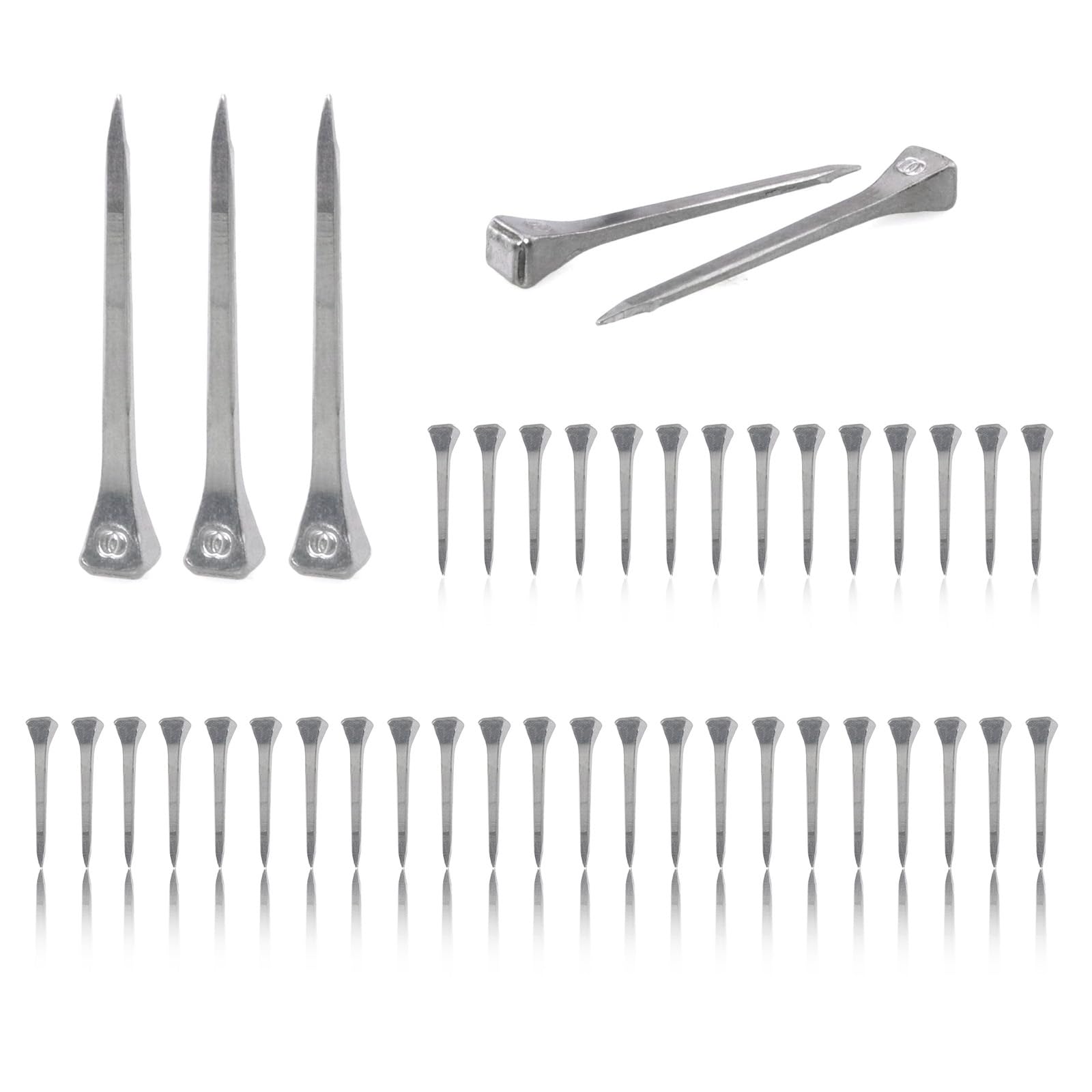 40 Pièces Clou de Fer à Cheval, 54 mm Clous pour Sabots, Acier Carbone Fer à Cheval Clous, pas Facile Rouiller, Accessoire de Fer à Cheval pour Fixer Fers Cheval, Argent