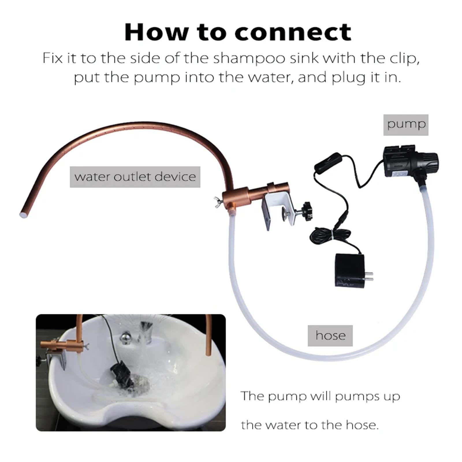 Stojak do cyrkulacji wody, rama na sprzęt do spa, konstrukcja łuku 180 stopni, 21 otworów wylotowych wody, akcesoria do łóżka z pompką do salonu