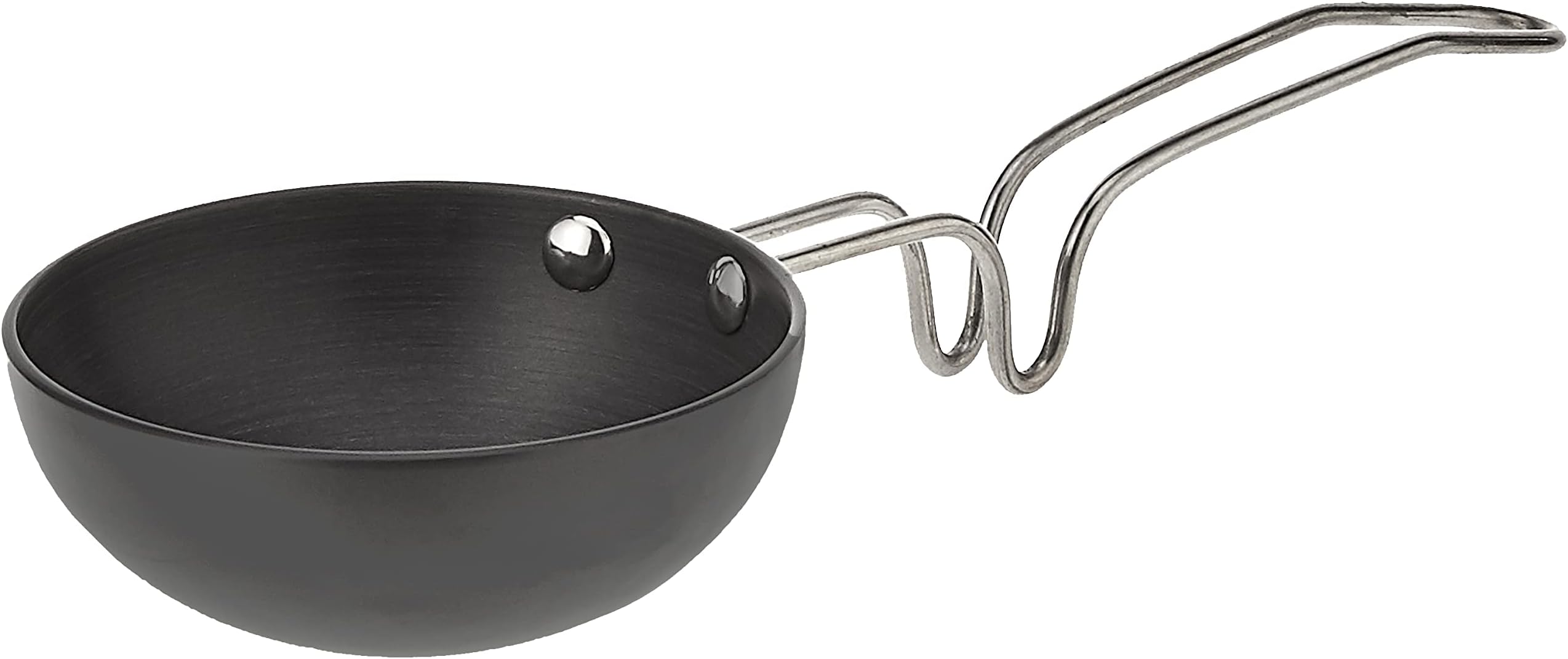 Eris Hard Anodized Mini Fry Pan/Tadka Pan, Black, 4.75"