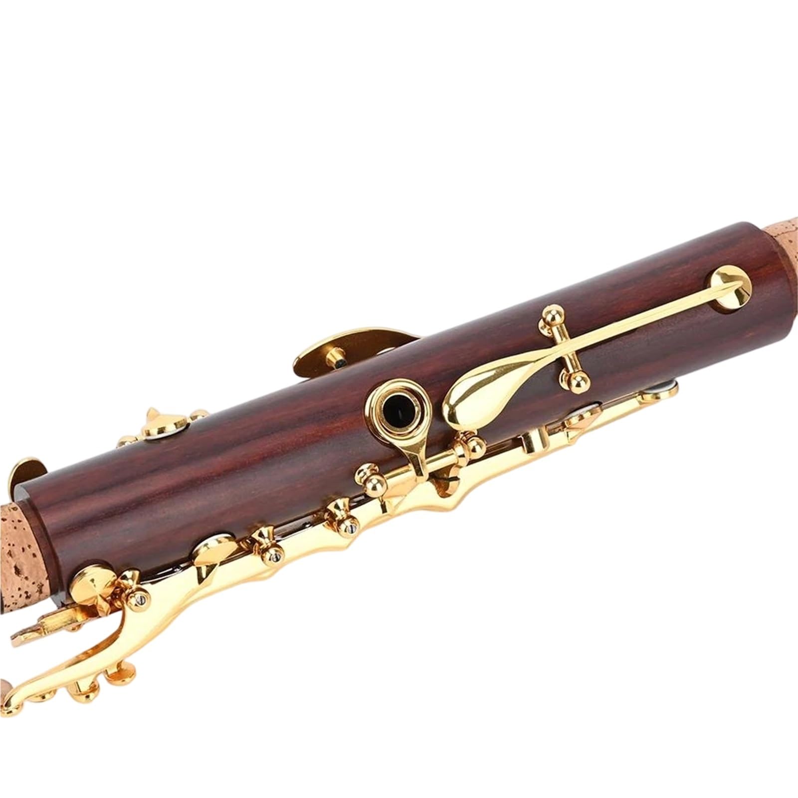 Clarinete Bb Chapado En Oro 17 Teclas Cuerpo De Secoya Almohadilla Piel Oveja