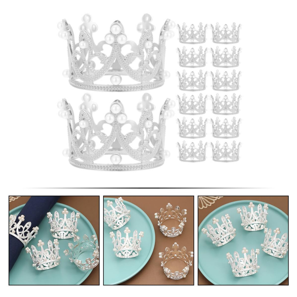 12 Pezzi Anelli Portatovaglioli Corona in Lega di Zinco, Argento | Decorazione Tavola per Cena e Incontri Informali, Centrotavola Portatile, Stile Delicato e Bello