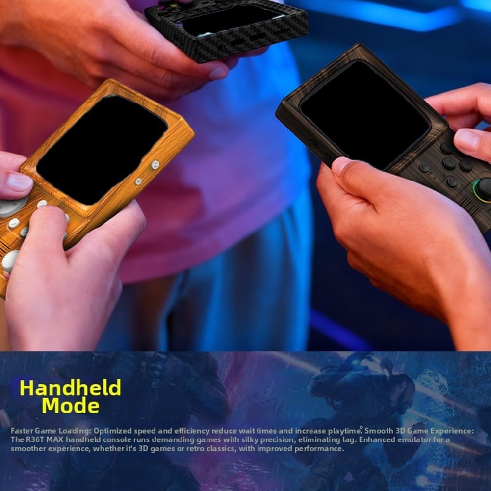 Reproductor de juegos de mano clásico con vista curva de 4 pulgadas, biblioteca de 20000 juegos, Internet inalámbrico para, joysticks gemelos, capacidad de 4000 mAh para juego extendido para (negro)