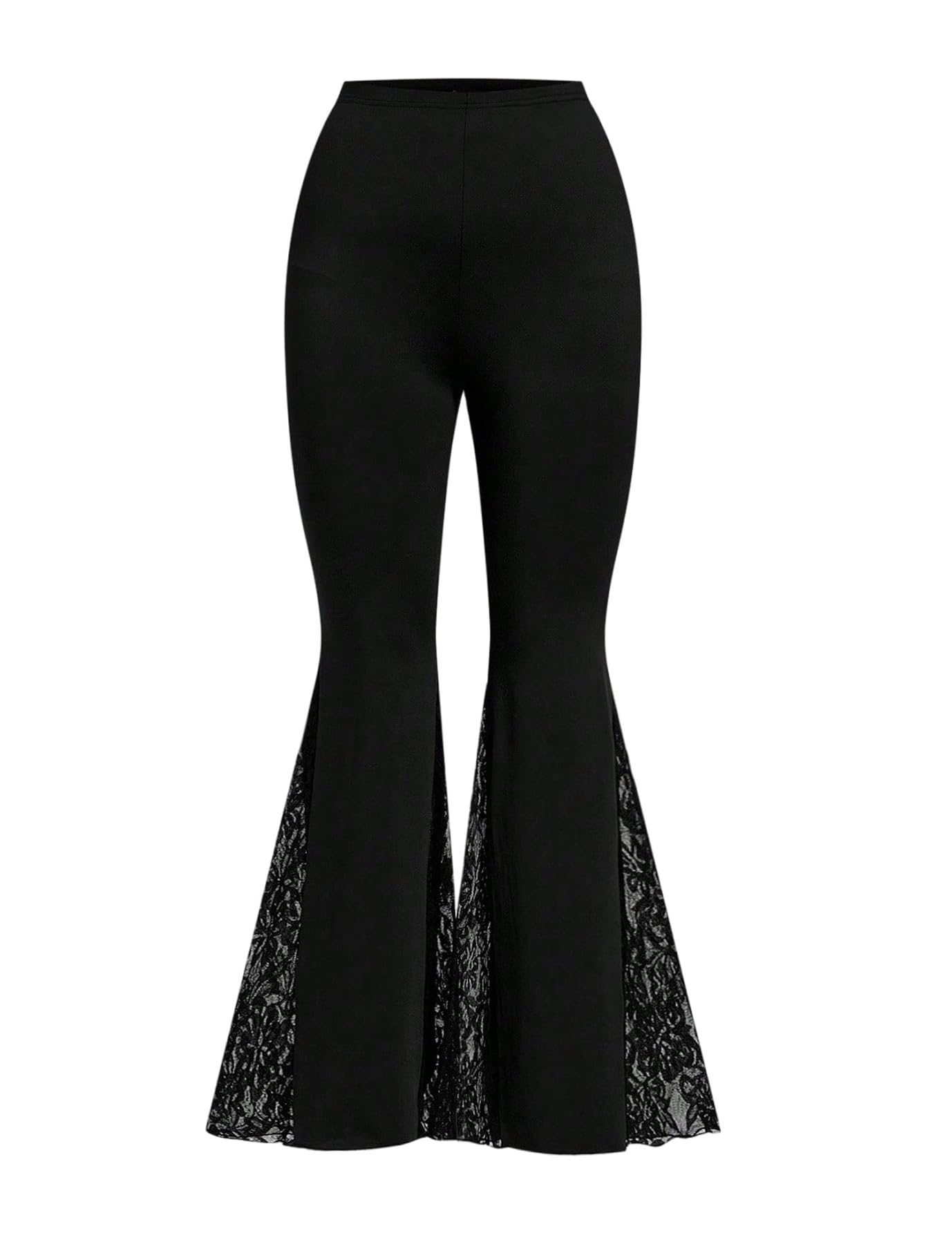 GORGLITTER Womens Plus Size Pants Fall Lace High Waisted Flared Bell Bottoms Trousers Business Casual Pants Dressy