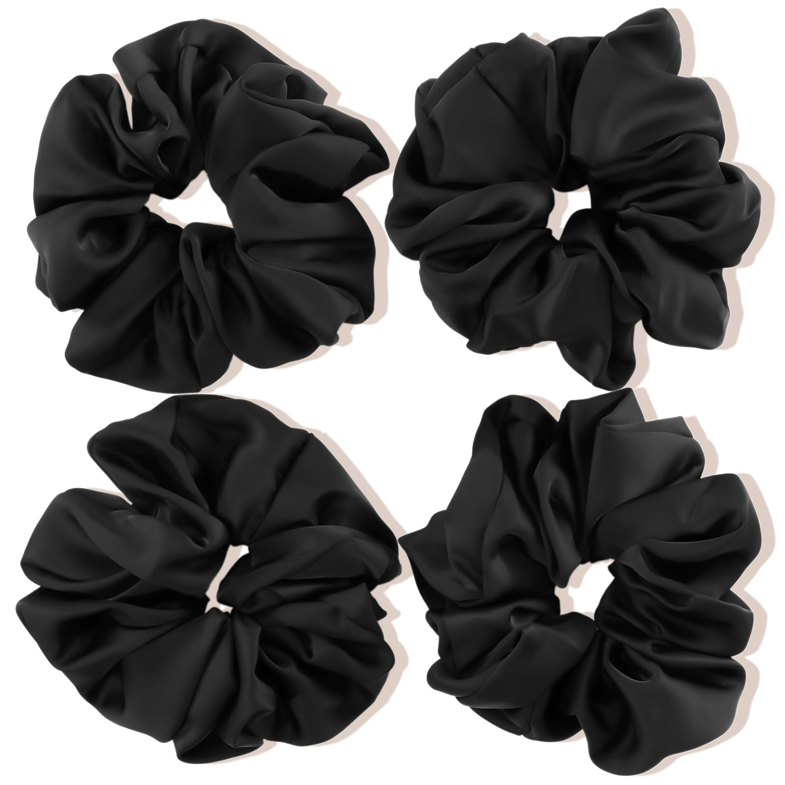 Lolalet Big Scrunchies for Women 5.9 Inch Large Satin Scrunchies Jumbo Oversized Elastic Hair Ties Extra Large Giant Hair Bands -4 Pack