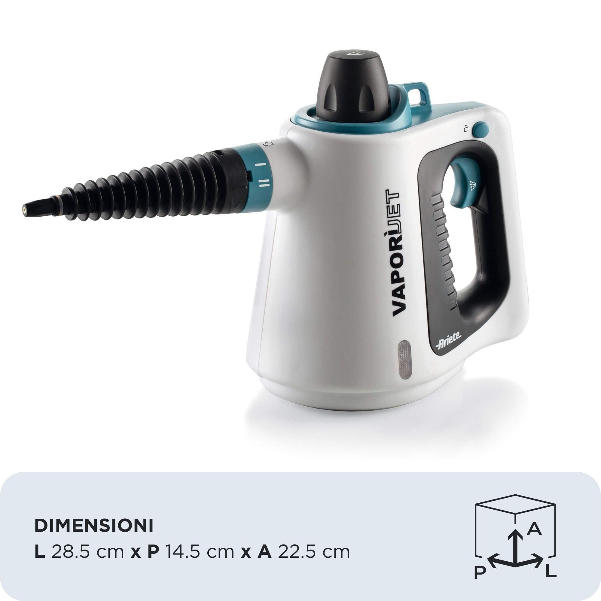 Ariete 4137 Pistola a Vapore Multifunzione - Vaporì Jet - Vapore pronto in 3 minuti - Pressione 3,5 bar - Kit di accessori in dotazione