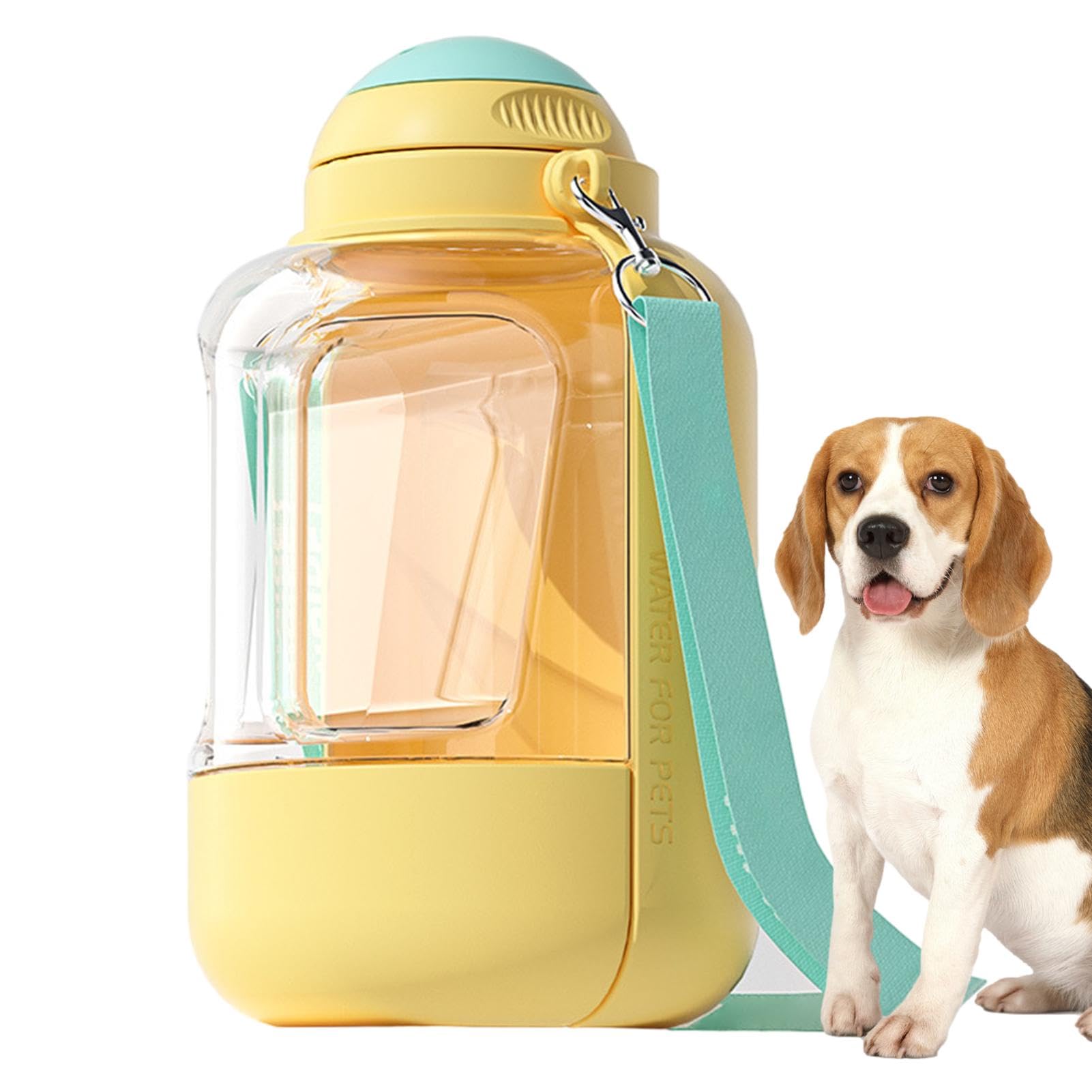Teksome Borraccia portatile per cani, bottiglia portatile per cani, dispenser di acqua per cani di grande capacità, ciotola per cuccioli 2 in 1, bottiglia per cani a prova di perdite, bottiglia per