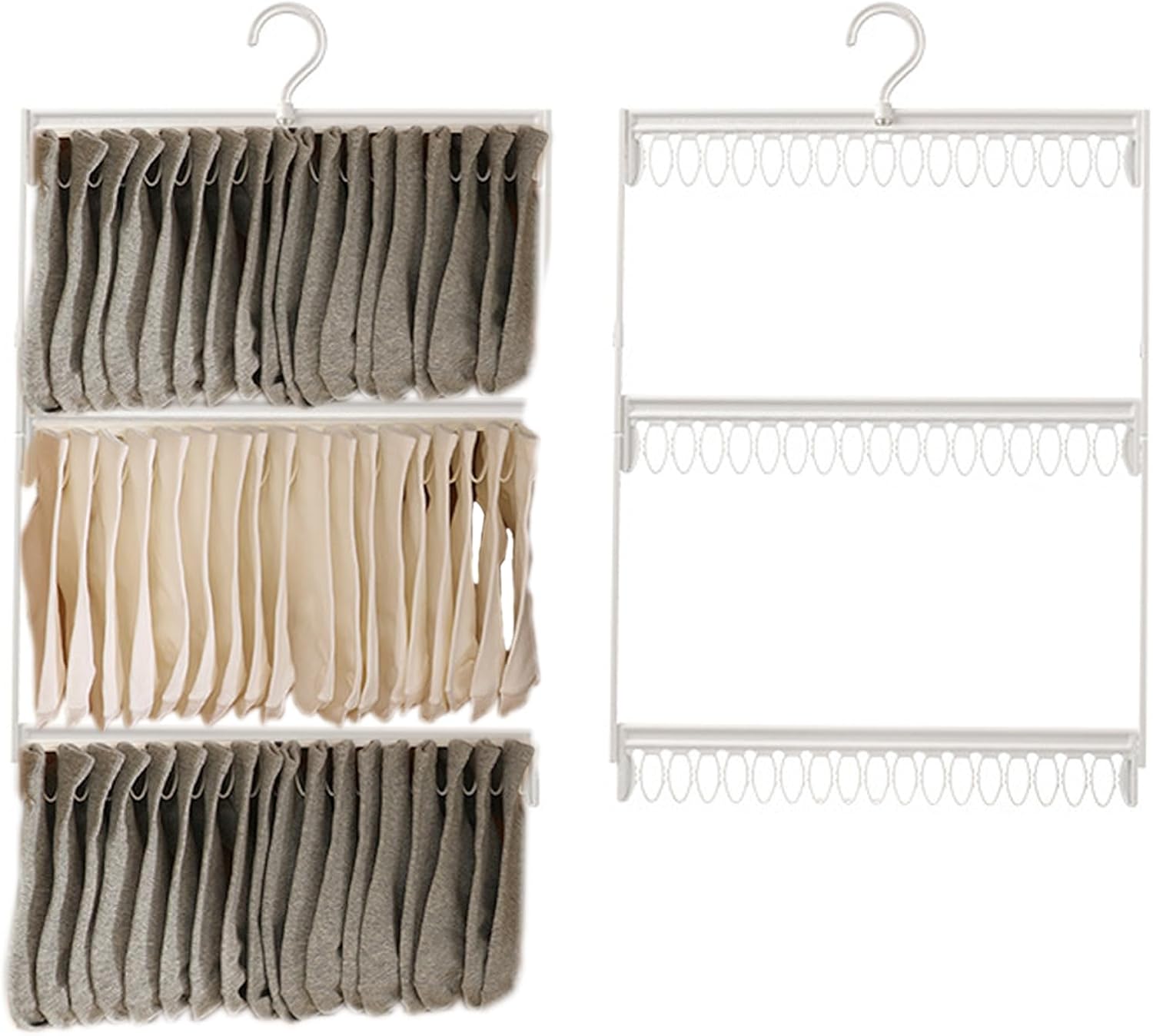 Amazon.com: Kwude 2-Pack Sock Drying Rack with 34-56 Clips, Space ...