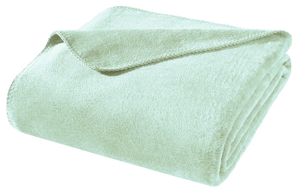 Manta de 150 x 200 cm • Manta suave • Manta de sofá • Manta para dormir • Manta de algodón con certificado Ökotex • Color: eucalipto