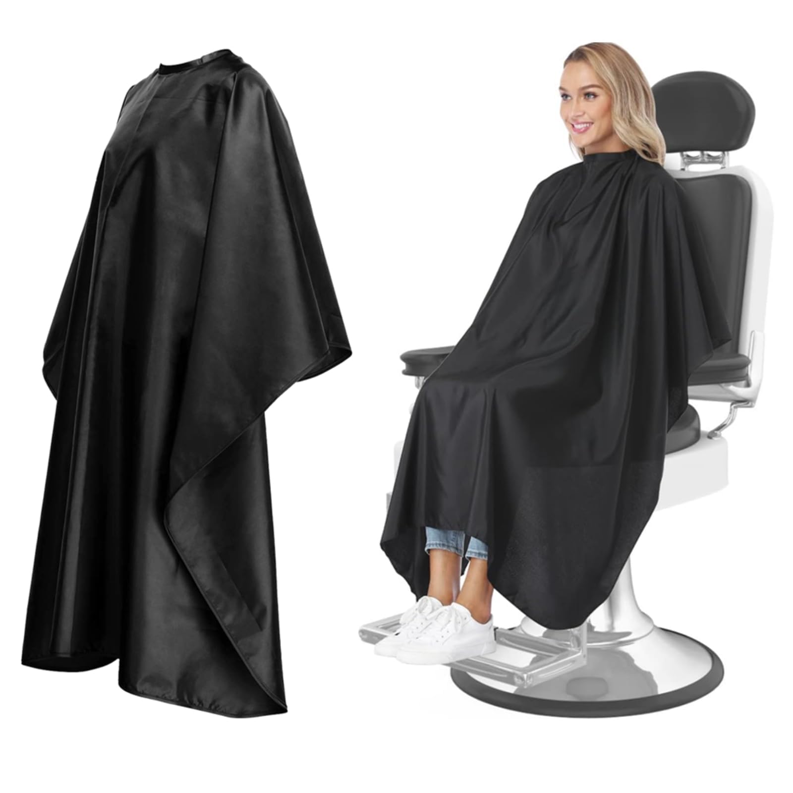 Professional Salon Barber Cape for Men/Women - Hairdressing Waterproof Hair Cutting Cape with Adjustable Snap Closure,Salon