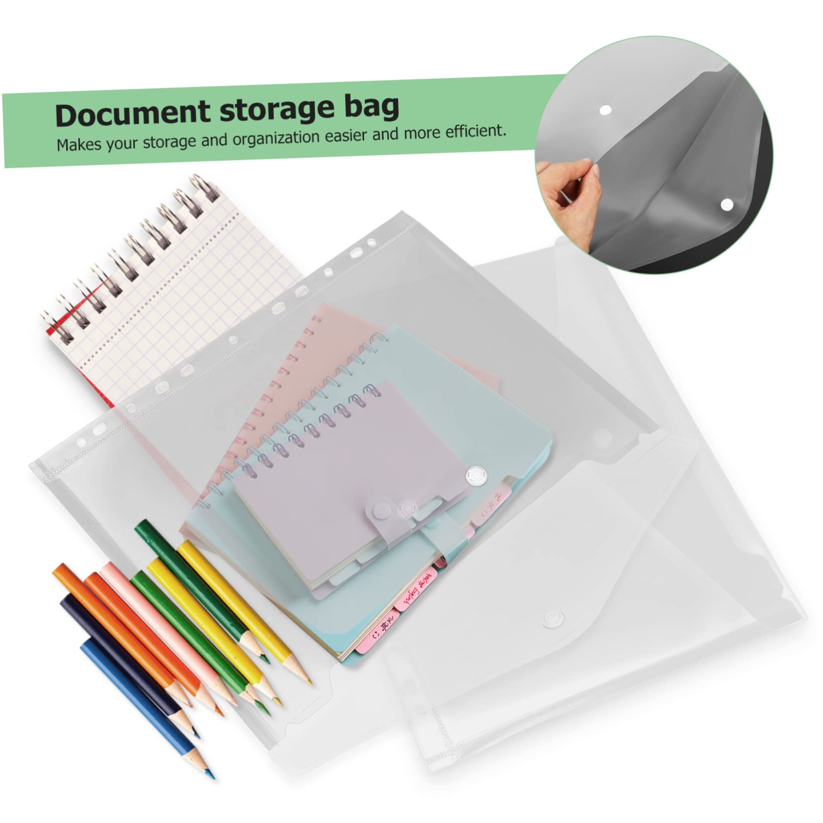 Chemises à Pochettes Trous A4 20 Pièces Pp Plastique Transparent