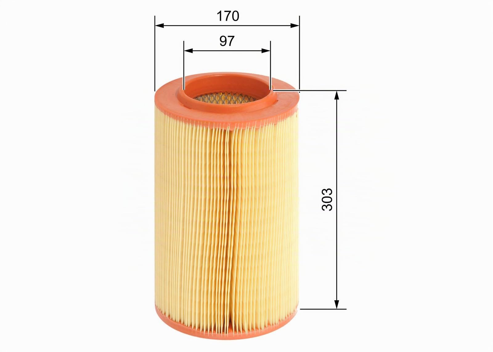 Bosch Filtro Aria per Auto S0059 - Trattiene le particelle solide all'esterno della presa d'aria - Resistente all'umidità ed altamente resistente alla trazione