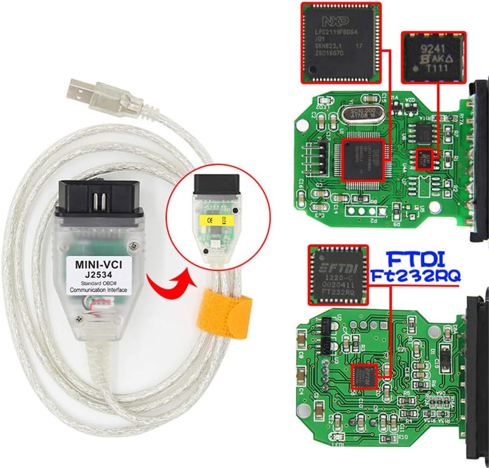 USB to OBD2 16pin Mini VCI Single Diagnostic Cable for Toyota TIS Techstream Mini VCI V13.00.022 J2534