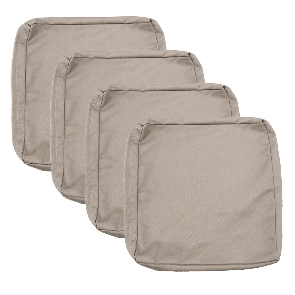 Sqodok Patio Cushion Covers 25x27 inch, Outdoor Cushion Covers Replacement for Outdoor Furniture, Large Cushion Slipcover Set of 4 Waterproof Sectional Cushions Cover for Sofa Couch Chair, Tan