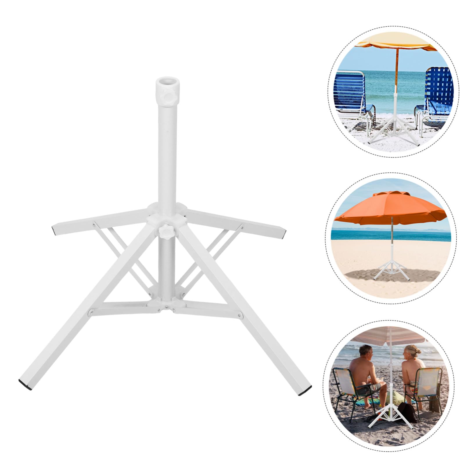 Wytrzymały metalowy stojak na parasol, przenośny stojak na parasol plażowy z 4 nogami, na patio i ogród, stabilny uchwyt na parasol we wszystkich warunkach pogodowych