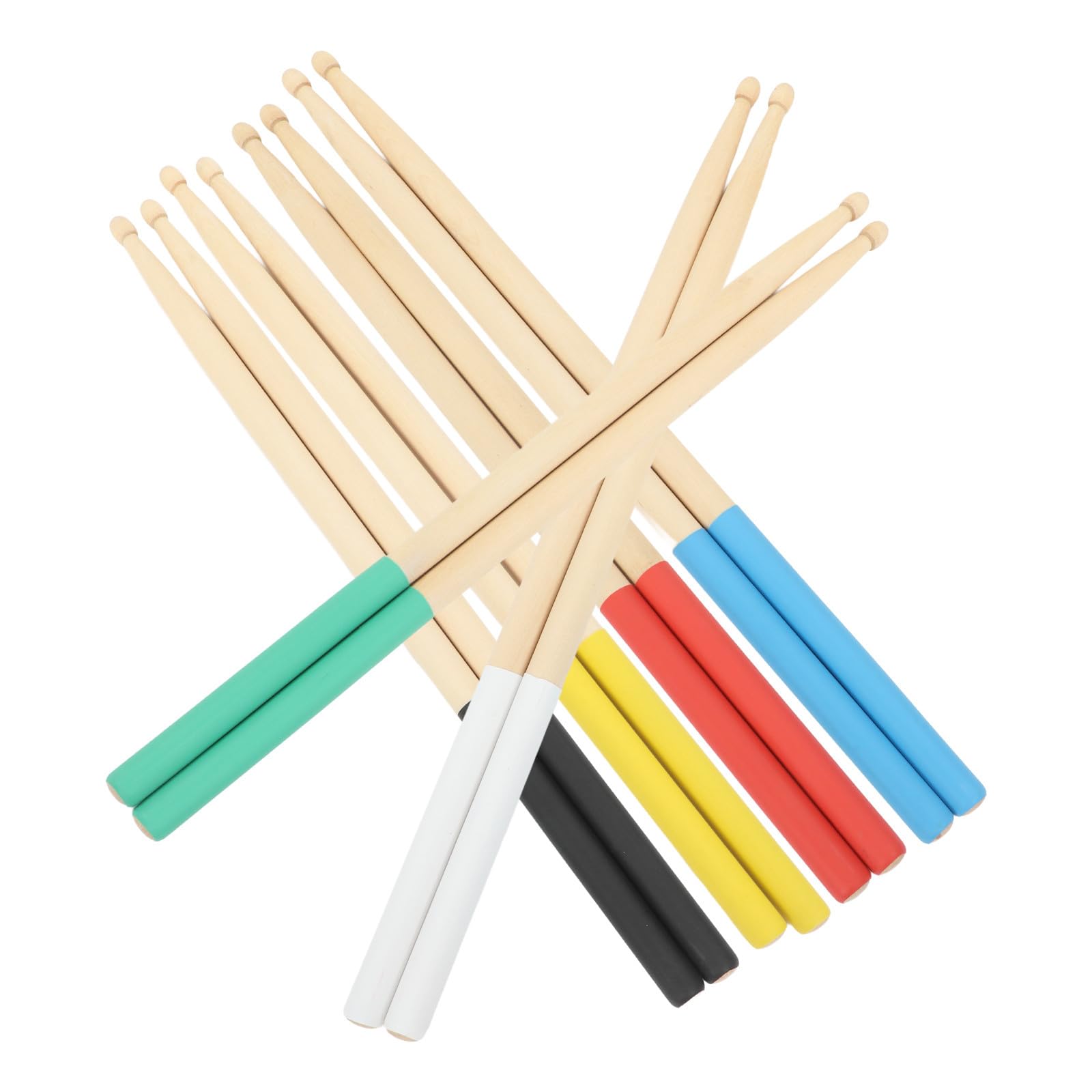 IMIKEYA 6 Paia Bacchette Batteria Antiscivolo in Legno D’acero 5a Colorate, Bacchette Leggere per Percussioni Impugnatura Comoda, Accessori per Strumenti Musicali Adatti a Principianti
