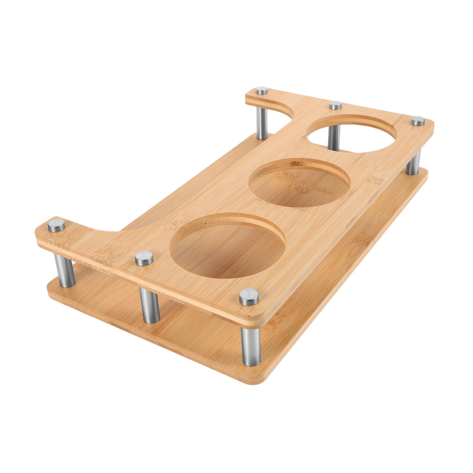 Abaodam Rack De Stockage De Pot D'assaisonnement Distributeur D'épices Portatif Rack à Épices Rond En Métal D'épices De Cuisine Support De Support De Comptoir Bac à Sel Beige En Bois