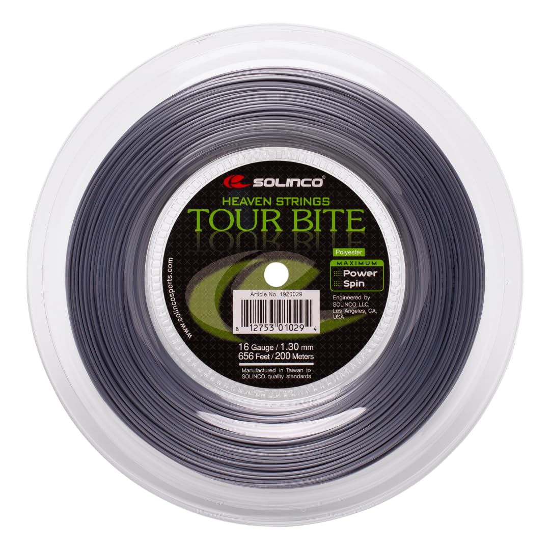 Solinco Tour Bite Co-Polyester Tennis String Mini Reel 328 ft / 100 m – Extreme Power, Spin & Control – Shaped Monofilament, Durable High-Performance