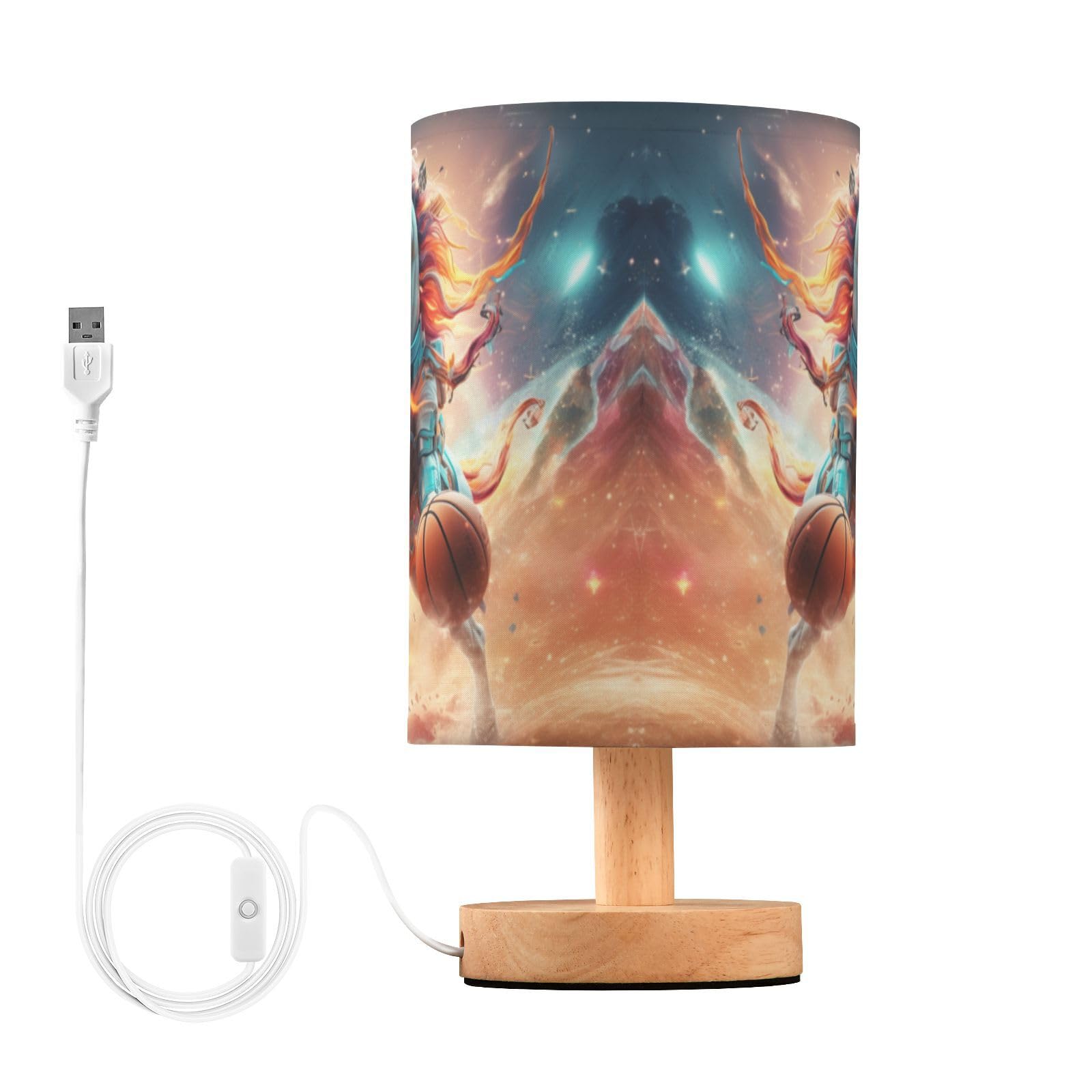 KAAVIYO Baloncesto Espacial Unicornio Genial Lámpara de Mesa Escritorio USB Lámparas de Noche Lámpara de Dormitorio para Niños