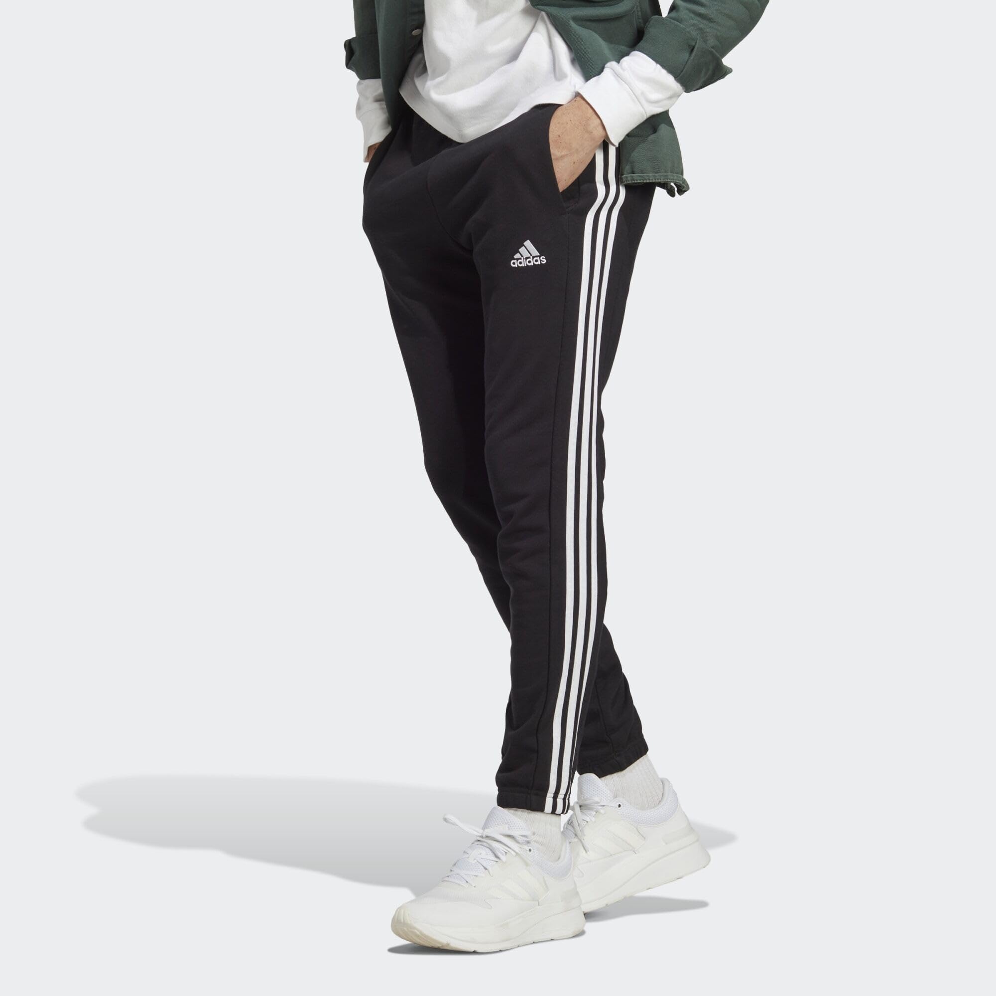 adidas - Essentials 3-Stripes Tapered Jogger Tricot Pants, Pantaloni Uomo