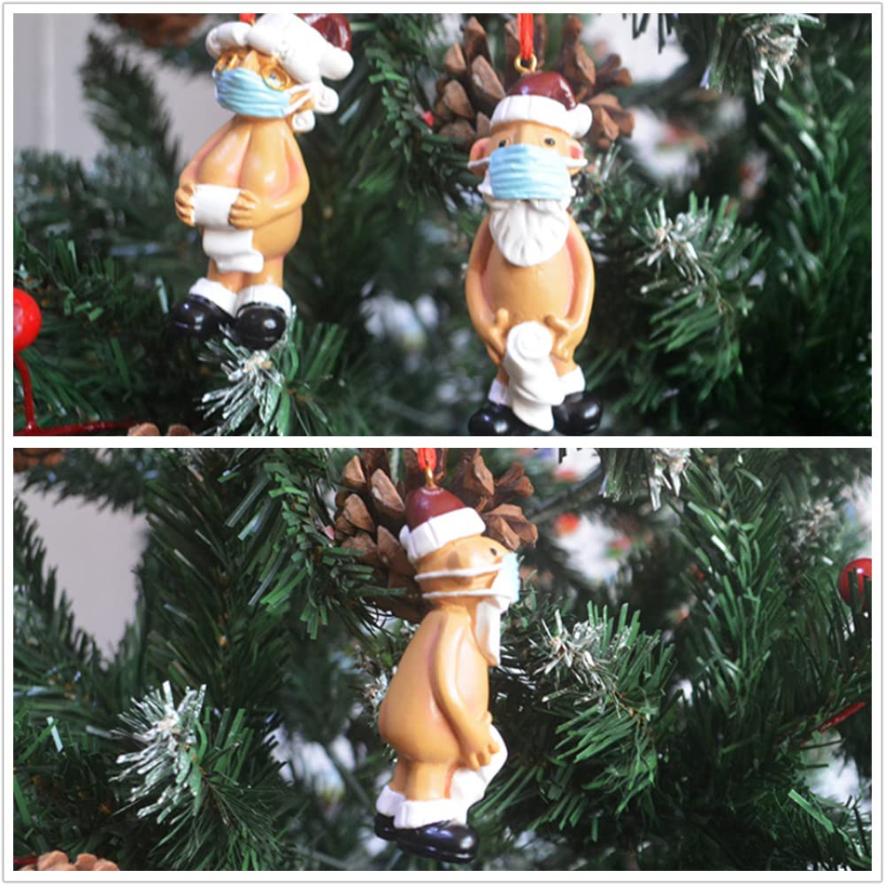 Decorazioni Albero di Natale,2023 Ciondolo decorativo Babbo Natale divertente, Decorazione Natalizia per Albero di Natale,Regalo di Natale (3xMr & 3xMrs)