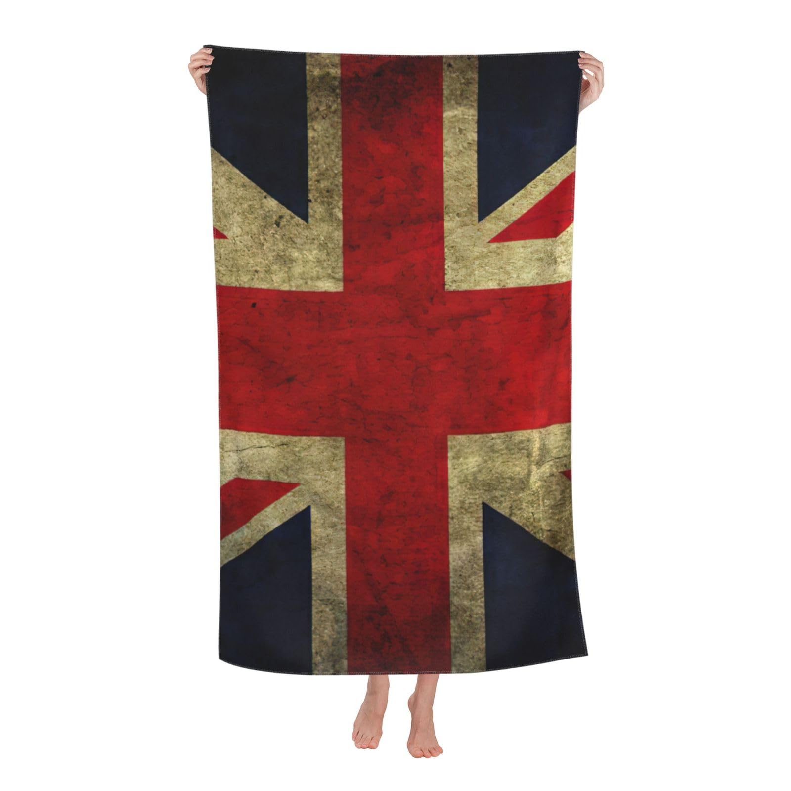 NImongt British Flag Print Oversized Adult Beach Towel For Travel Weekend Getaways Festivals Camping Trips