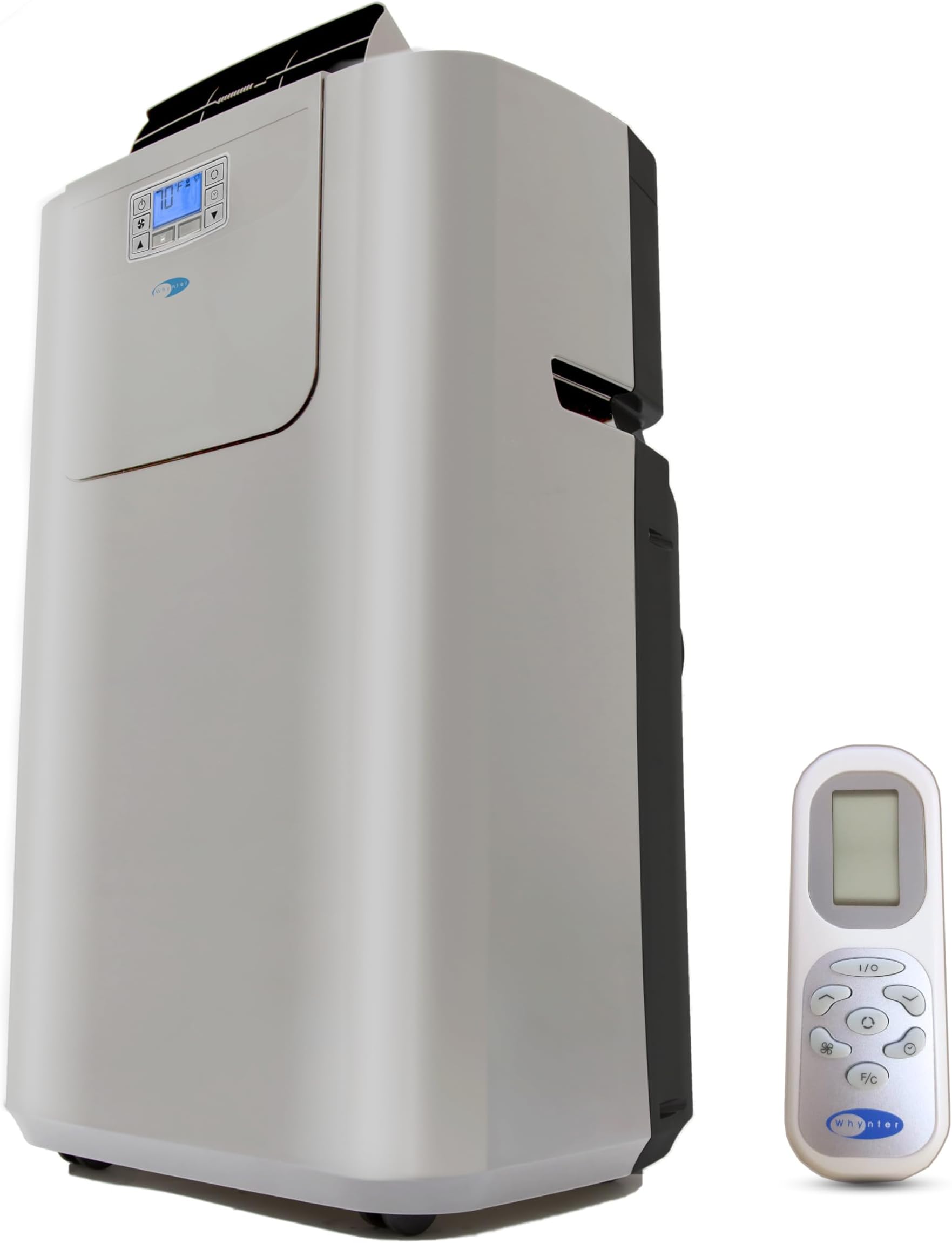 Whynter Elite ARC-122DHP 12,000 BTU Dual Hose Portable Air Conditioner and Heater, Dehumidifier, Fan with Activated Carbon Filter Plus Autopump and Storage Bag for Rooms up to 400 sq ft, Silver
