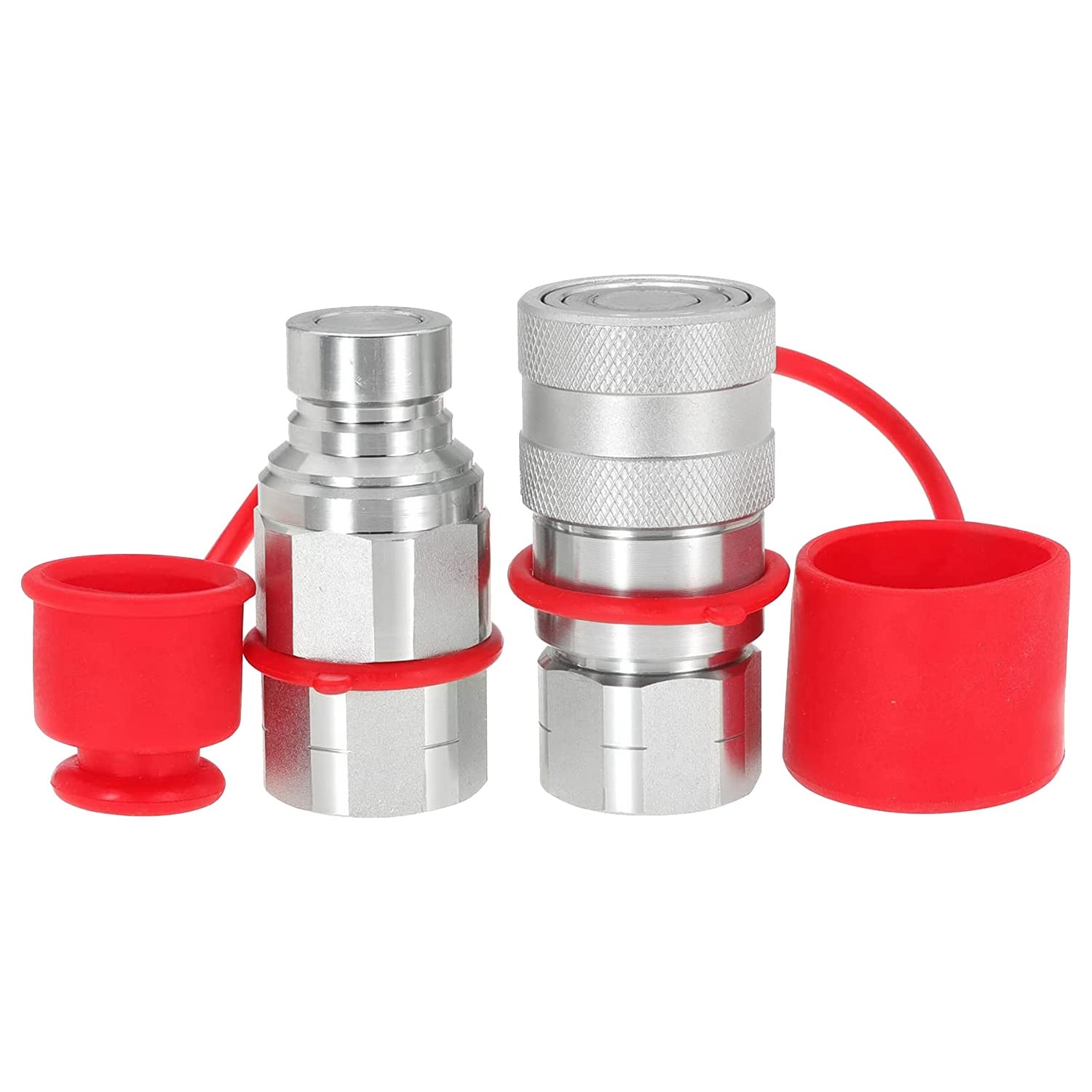 Fubdnefvo Disconnect Couplers Quick Disconnect Couplers 1/2 Inch NPT Set Skid Steer Loader Quick Connect Coupling NPT 1/2