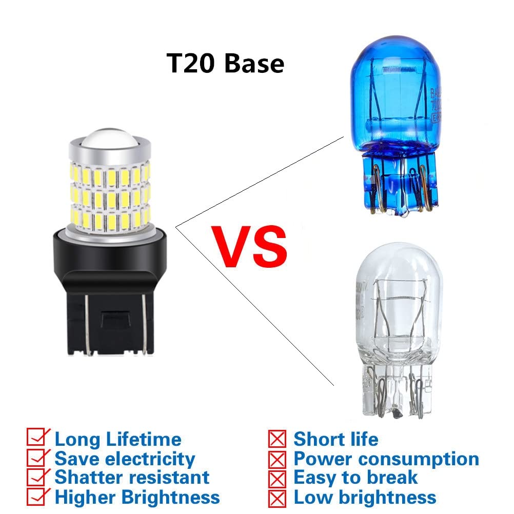 PA - 2 Lampadine LED T20 7440 7443 13 SMD 5050 Per Auto E Moto - Luce Rosa/Viola Per Freno E Posizione