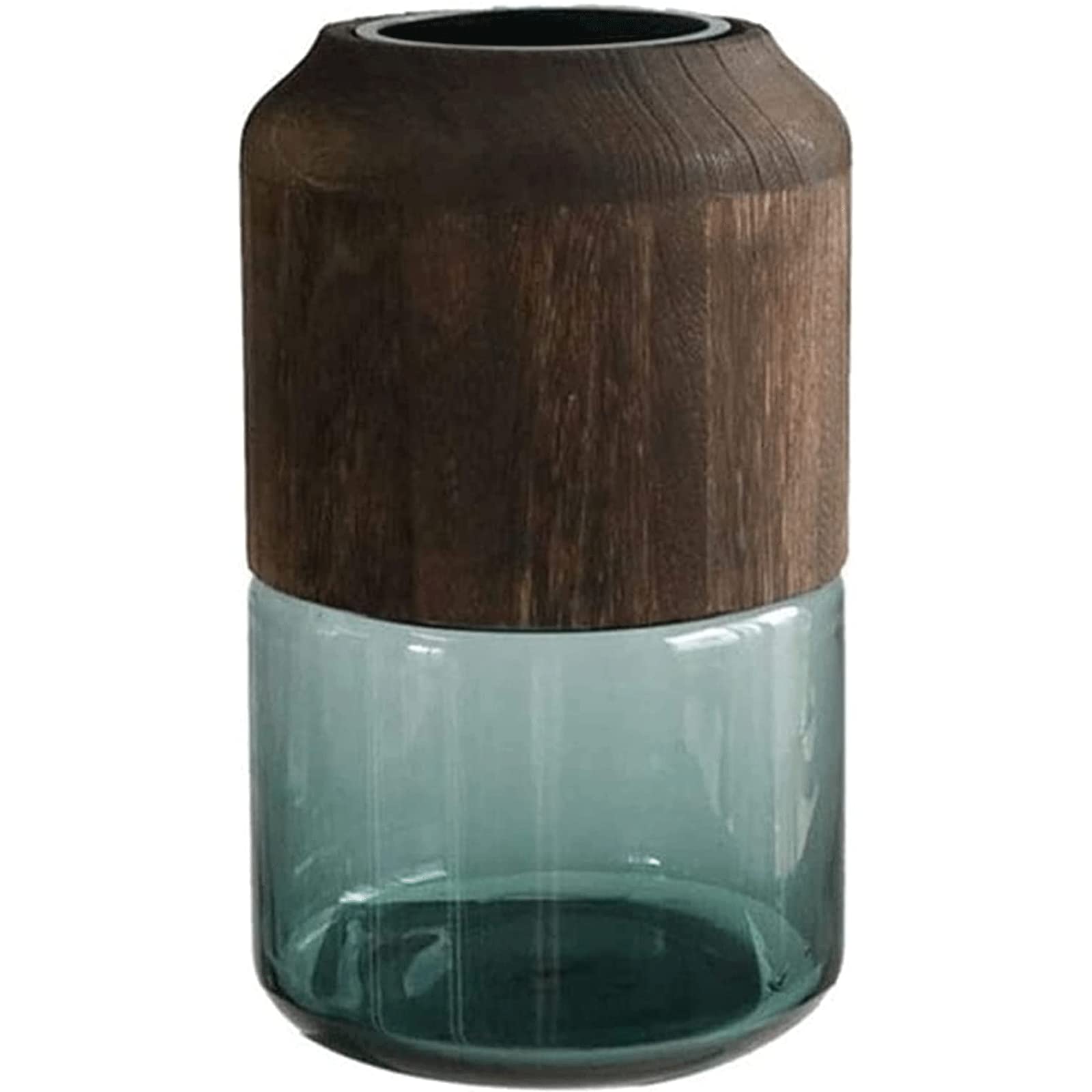 Ngdfgr As Known Fashion New Chinese The Vase For Decor Dark Green Transparent Glass Flower Vases Home Dining Table Office Friend Flower Vase Decoration (A),A