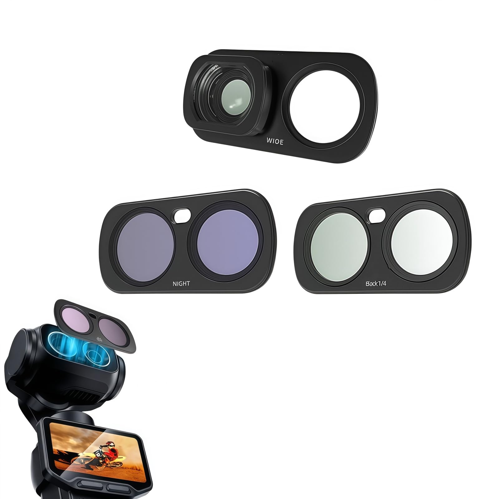 3-in-1 Filter Kit Compatible with Insta360 Luna Ultra, Wide Angle + ND1/4 + Night Shot Lens Set-image-25