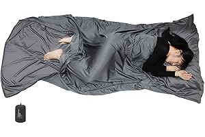 Premium All Season Two-Way Zipper Silk Sleep Sack for Adults Travel with Extra Space (87''x41'')
