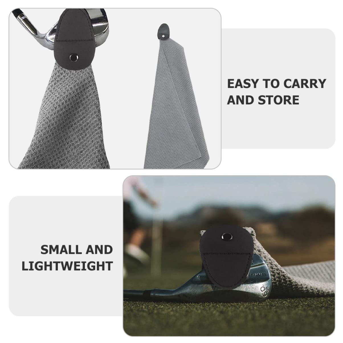 BESPORTBLE Toalla de Golf Fregar Agente de mudanzas Limpiador enfriamiento Toalla Golf Accesorios Golf Bolas de Golf Toalla Microfibra Toalla de de Golf Bolas de Toallas Grey