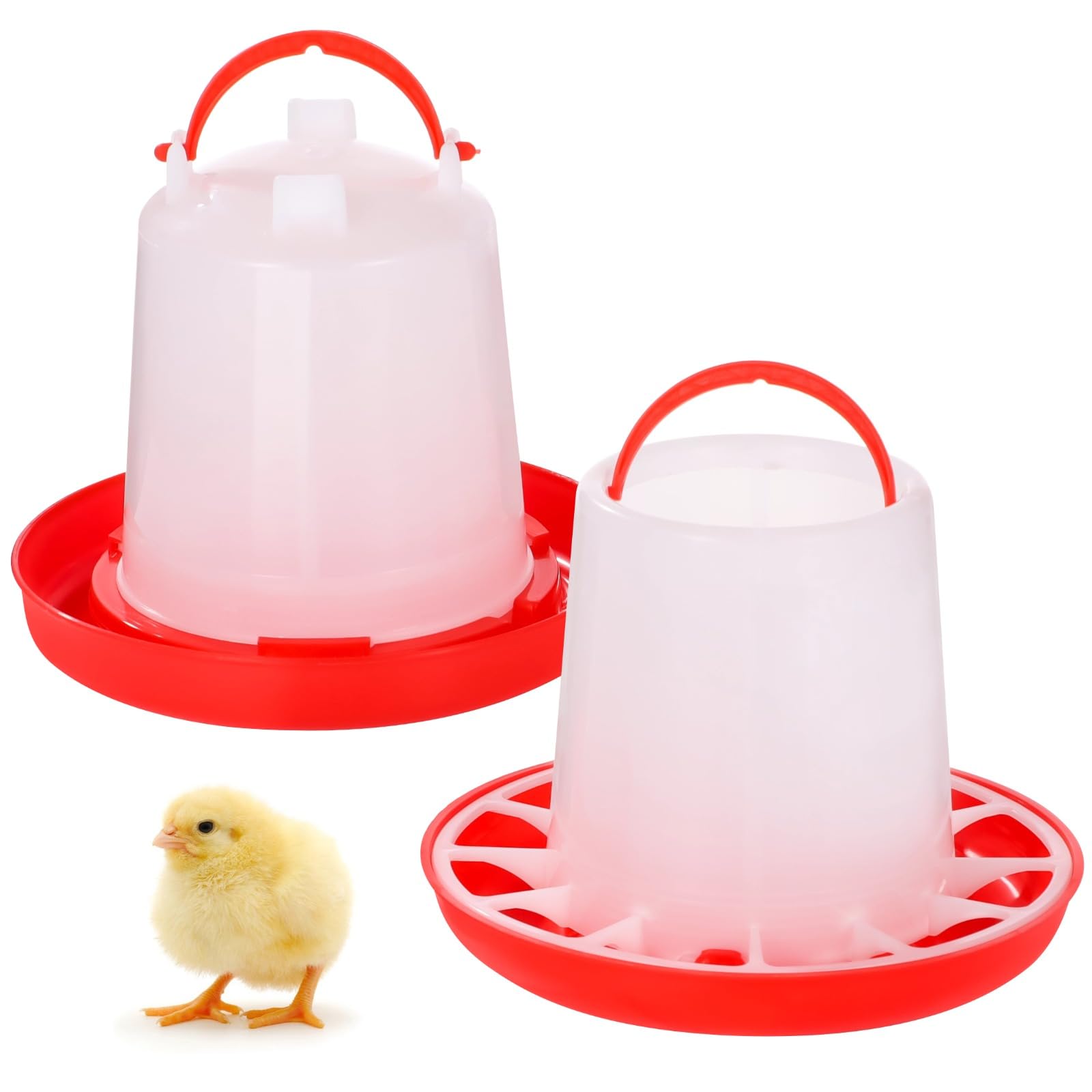 Abbeveratoio per pollame e mangiatoia automatica, abbeveratoio da 1,5 l e mangiatoia automatica da 1,5 kg, contenitore in plastica da appendere per polli, tacchini, anatre e altro ancora