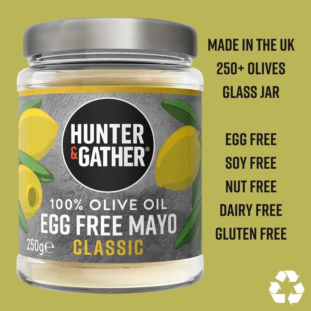 Produktbild Hunter & Gather 100% Olivenöl eifrei klassische Mayo 250 g – Samenölfrei, keto- und veganfreundlich – ohne Zuckerzusatz, gluten- und sojafrei