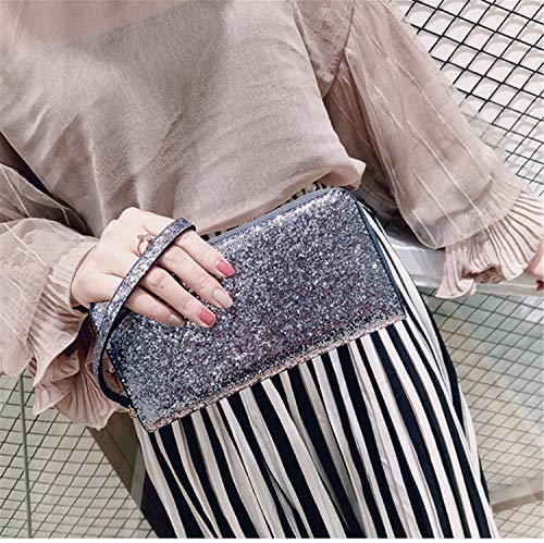Andongnywell Glitter Wallet for Women Sparkly Zip Around Wallets Shiny Long Phone Clutch Purse with Card Slots2