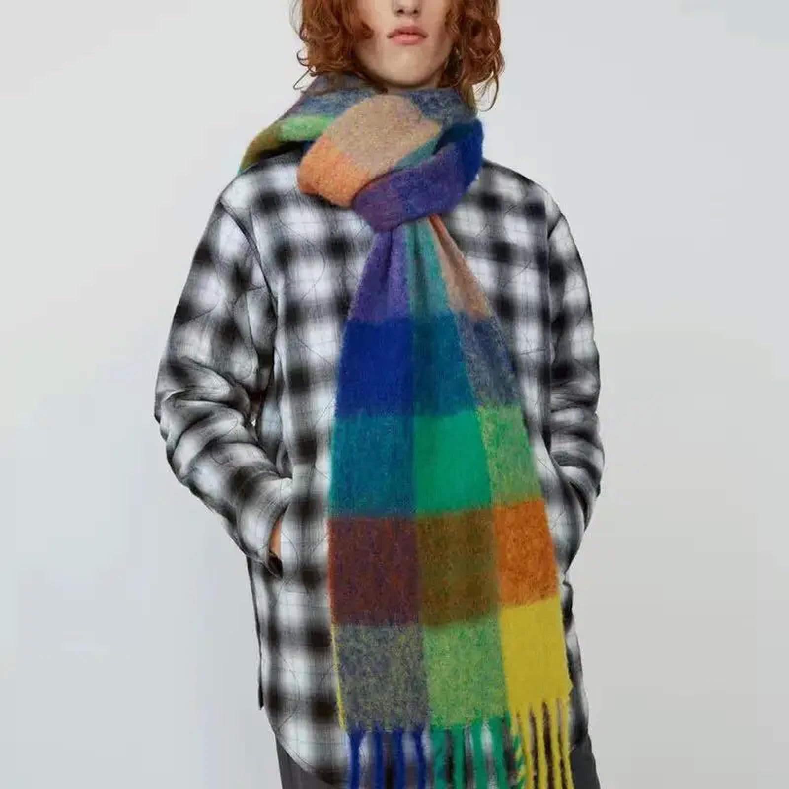 Sciarpa donna Inverno Plaid Sciarpa Moda Scialle Colorate Sciarpe Chequered Caldi Scolli Degli Studenti E Più Spessi