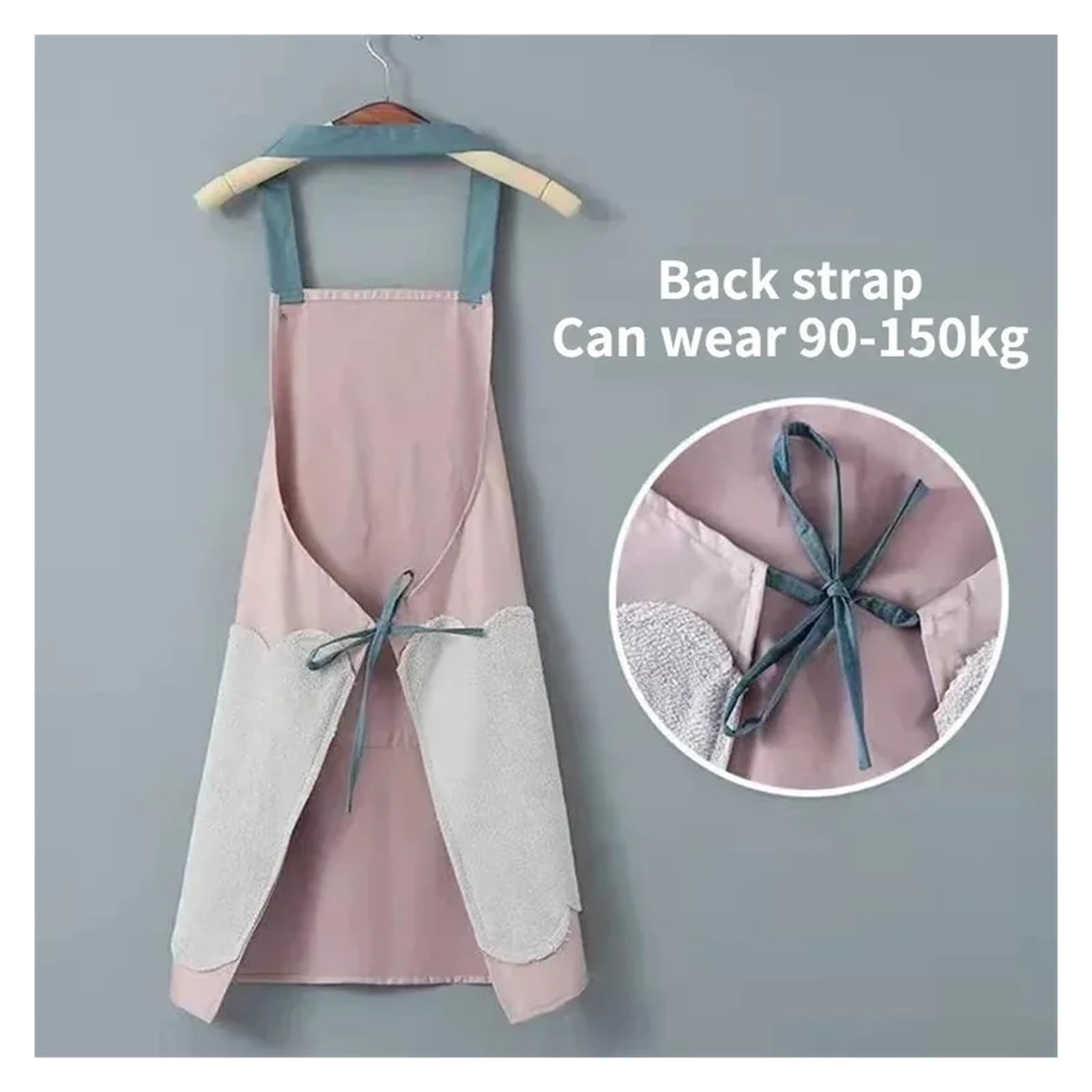 Delantal de cocina for mujer, con diseño conejo y guirnalda flores, impermeable, a prueba aceite, dibujos animados, borrable funda for las manos