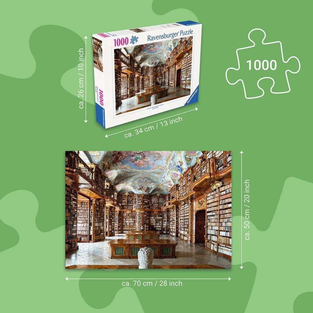 Ravensburger Puzzle 12001440 Library at St. Florian Monastery, Austria 1000 Pieces Puzzle for Adults and Children from 14 Years