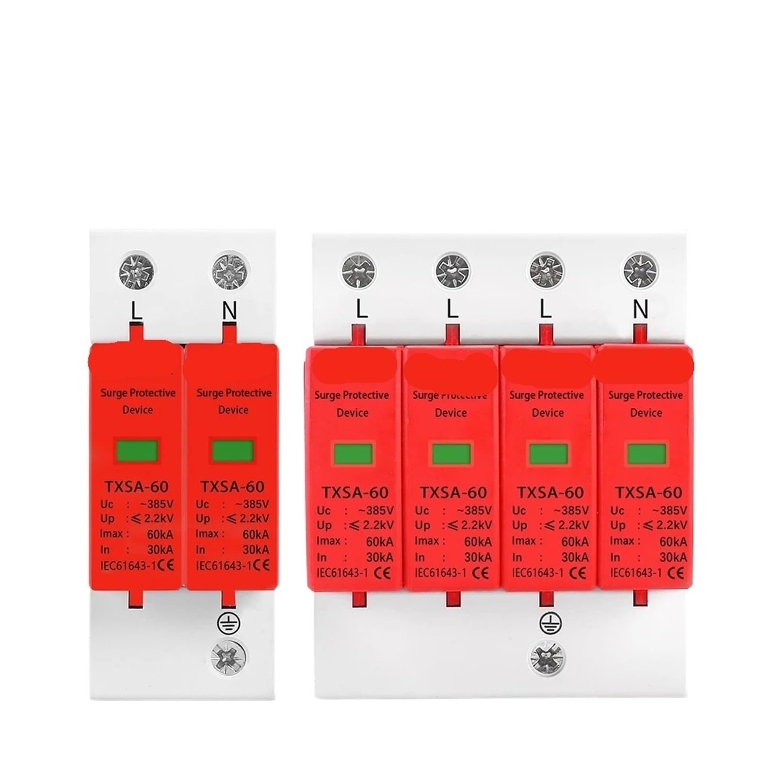 Protector contra sobretensiones y pararrayos Protector contra sobretensiones CA SPD for carril DIN 20KA 40KA 30KA 60KA 2P 4P 385V for el hogar Dispositivo de protección contra rayos de bajo voltaje(10