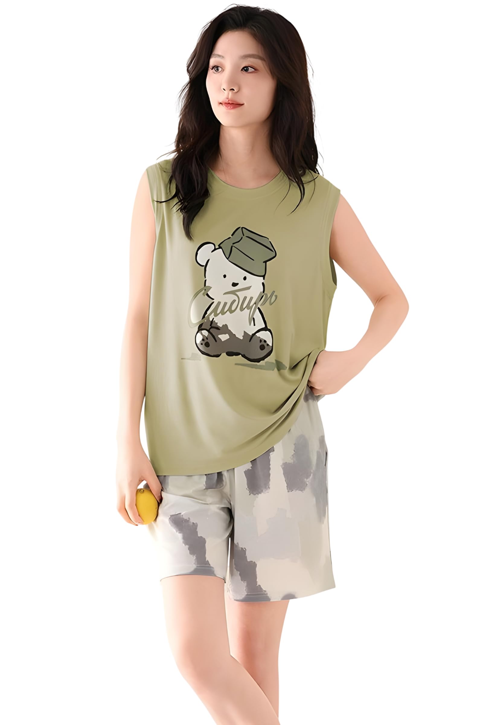 glasgo Women’s Cotton Blend Sleeveless Night Suit Set | Cute Printed Top & Shorts | Soft Summer Home Wear | Comfortable Lounge Wear for Girls | SNS-VAKO-$-picture-15