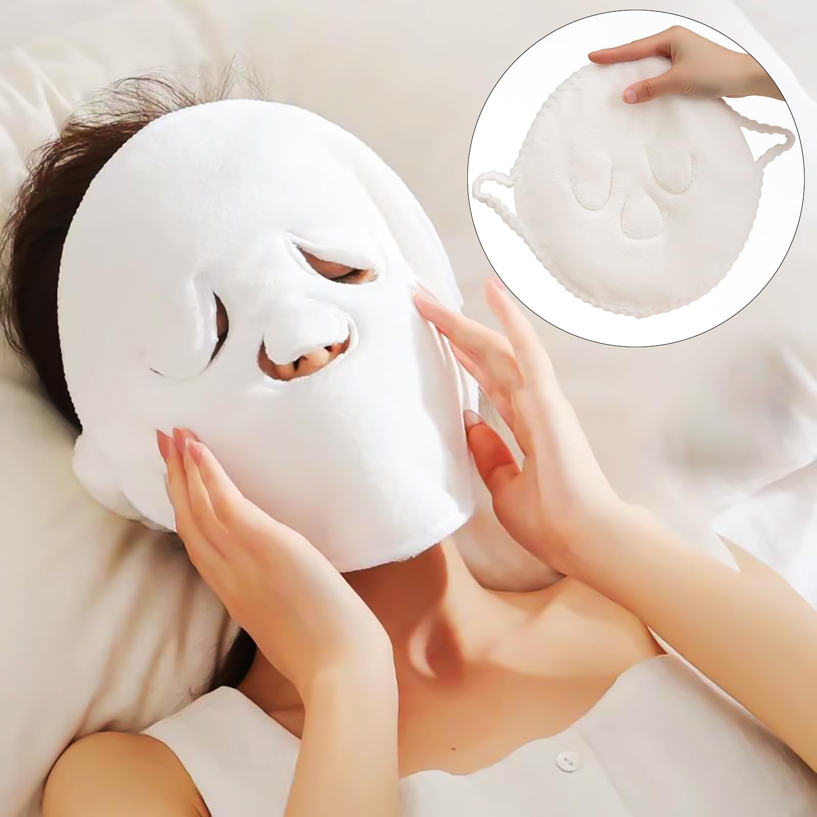 Hot Face Mask for Skin Care, Reusable Spa Compress for Facial Steam Treatments and Beauty, Hot and Cold Application Towel