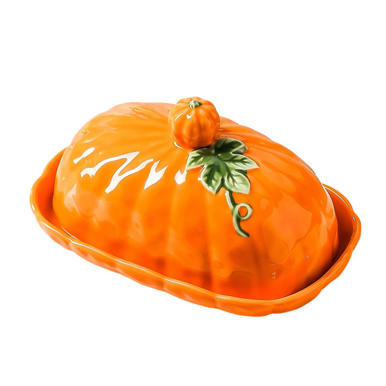 Bandeja de servir en forma de calabaza con tapa, recipiente para