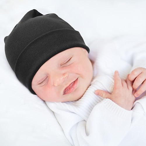 Miniatura 2 de BQUBO Baby Hats and Mittens Infant Cotton Beanie Gloves No Scratch Set Newborn Hospital Hat for Boys Girls
