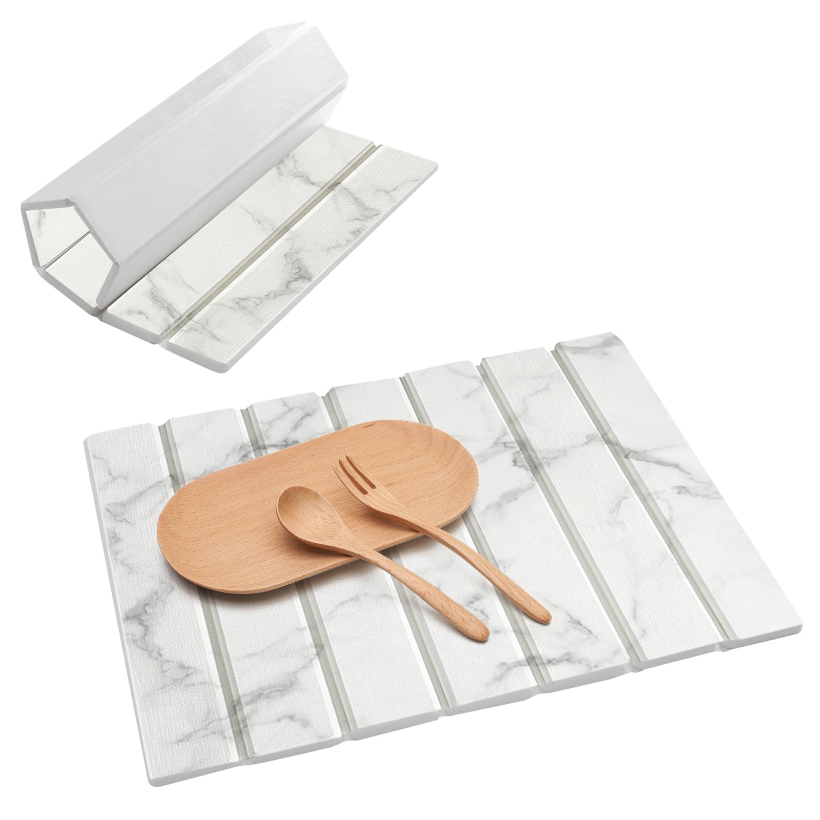 Tapis de séchage pour pierre, tapis de séchage absorbant en diatomite, tapis à séchage rapide pour comptoir de cuisine, tapis de séchage antidérapant pour évier, assiettes, tasses et ustensiles