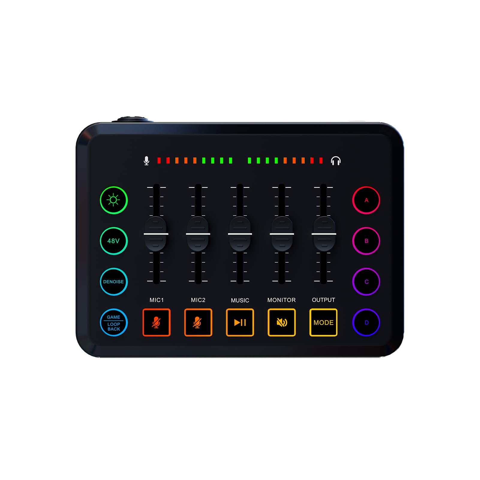 Streamer, Podcaster, Gamer mit Interface, Soundboard, Kondensatormikrofon, Galgenarm, Kabeln für Live-Streaming, Singen, Aufnehmen, Spielen auf PC/Smartphone, Rauschunterdrückung, (Goldenes
