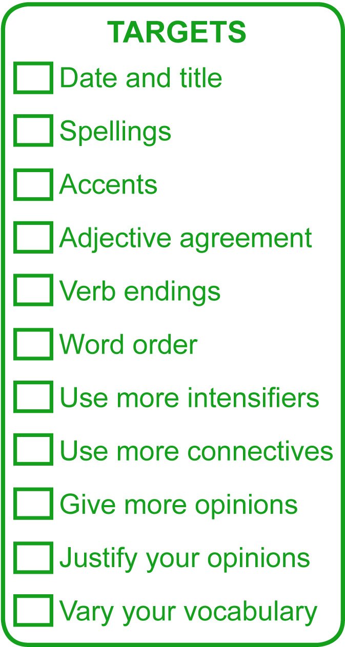 Xstamper Green Targets Spanish Marking Mfl Checklist Teacher Stamp - Large Format (6X11cm), Self-Inking (Green)*