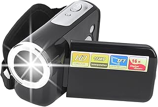 Câmera de vídeo filmadora, 16x zoom 1080p hd gravador de câmera digital com tela lcd tft de 2 polegadas, câmera vlog portátil câmera dv para crianças crianças presentes(Preto)
