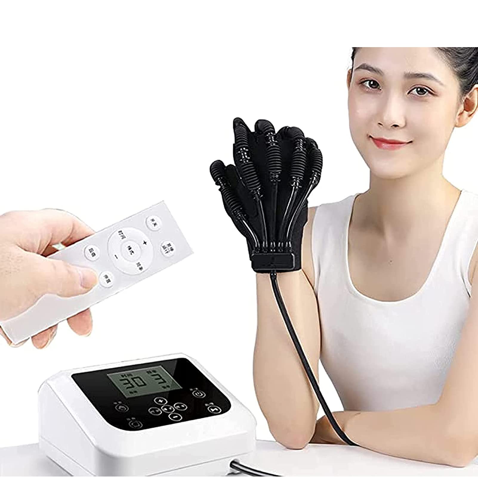 Ortesis De Entrenamiento De Rehabilitación De Dedos, Guantes De Robot De Rehabilitación De Entrenamiento De Mano Eléctricos Con Control Remoto, Para Entrenamiento De Corrección De Flexión De Dedos