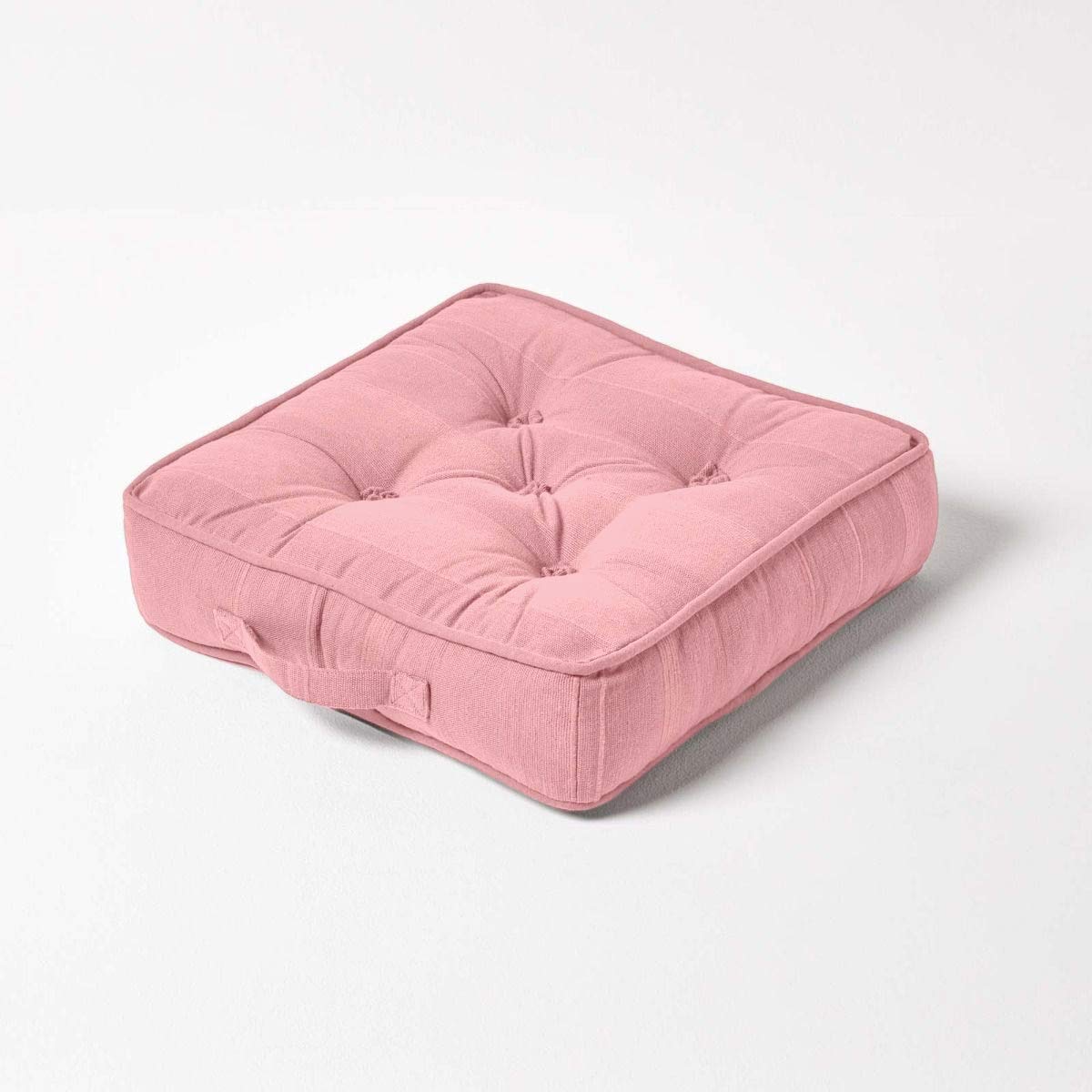 Homescapes Pink Rajput Ribbed Cotton Floor Cushion from B&Q